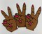 Hand Sign "Peace Out" Iron-on Embroidered Patch, Exclusive Appliques, Size 3" inches